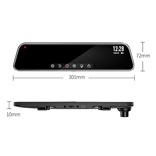 12" Android Mirror Dash Cam with Dual 1080P Recording & ADAS