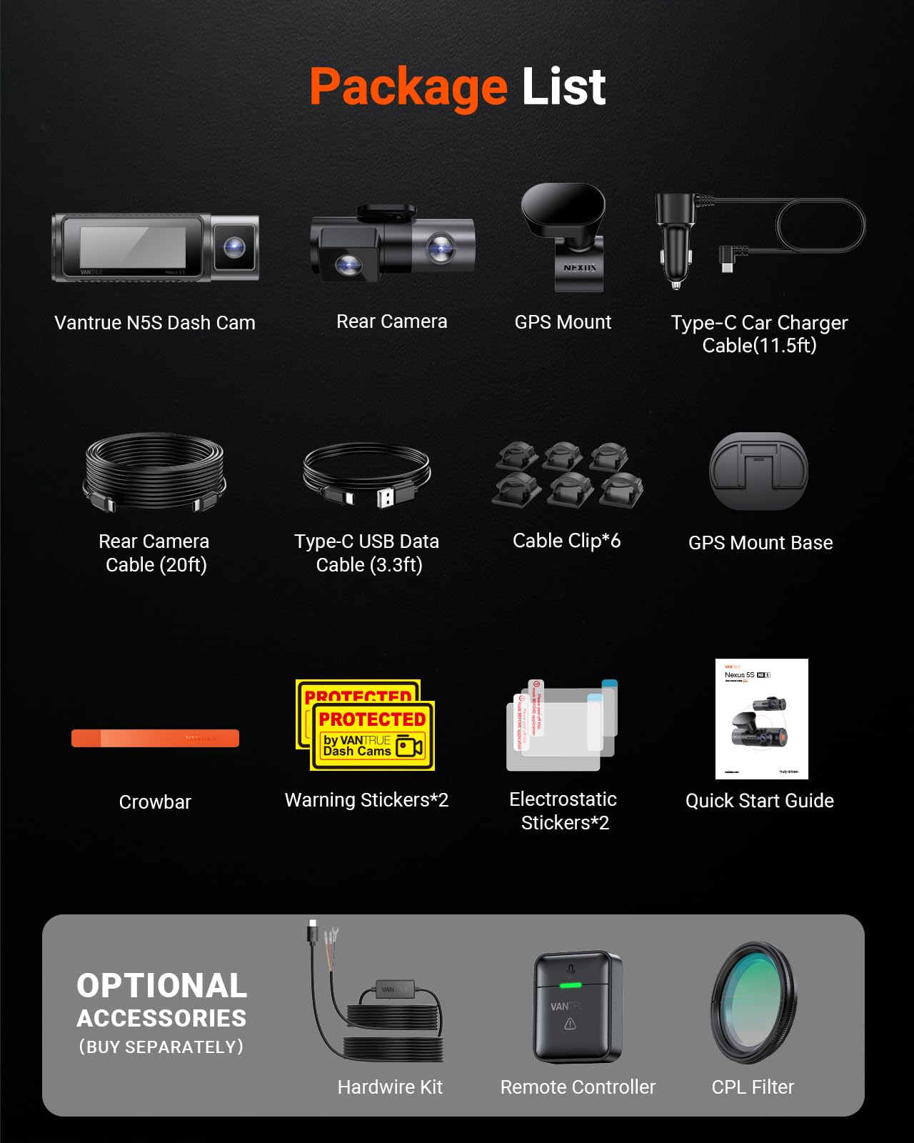 4-Channel 360° WiFi Dash Cam with STARVIS 2, GPS & Parking Mode