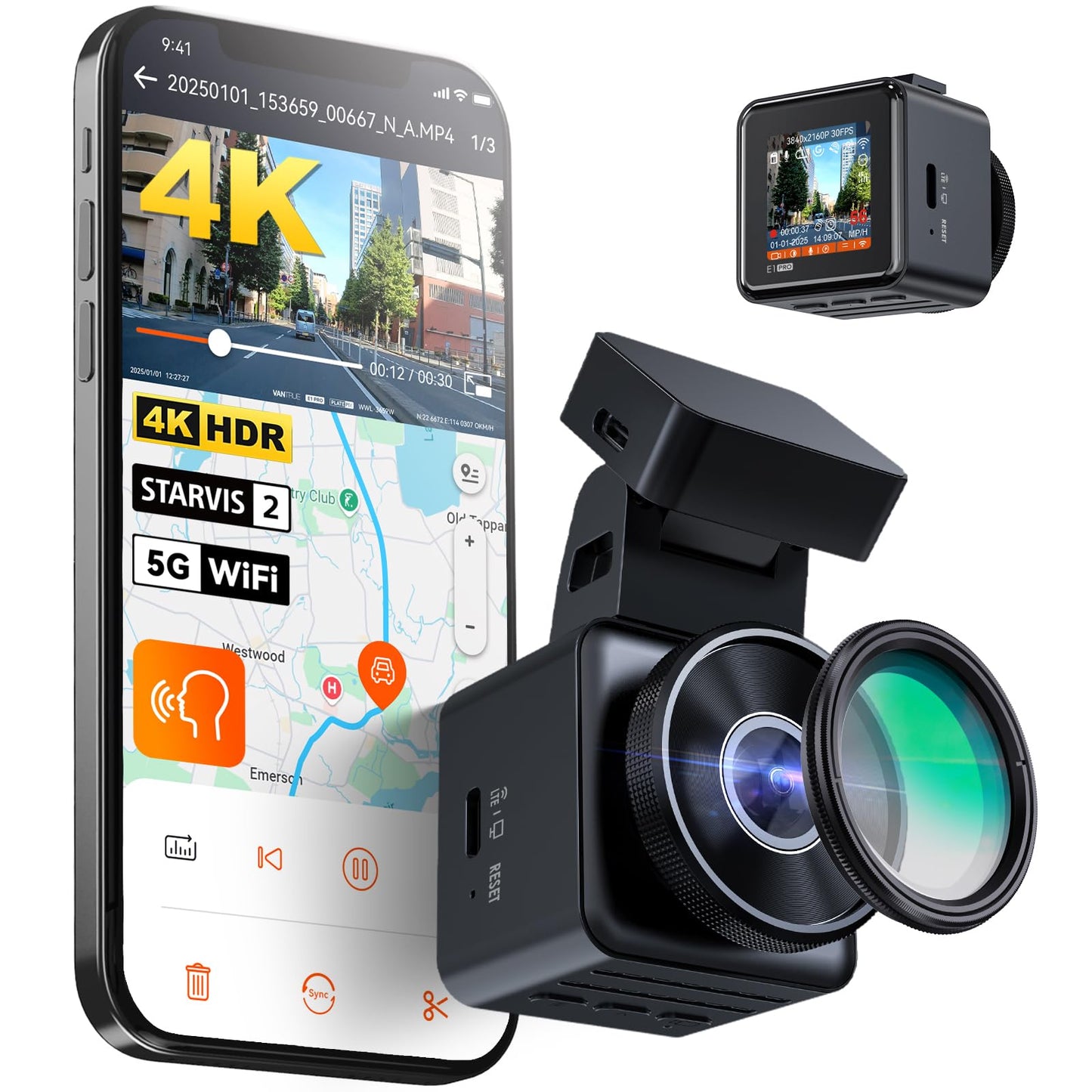 Vantrue E1 Pro 4K Mini Front Dash Cam