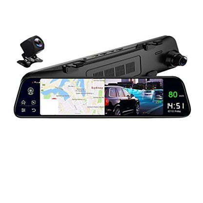 12" Android Mirror Dash Cam with Dual 1080P Recording & ADAS