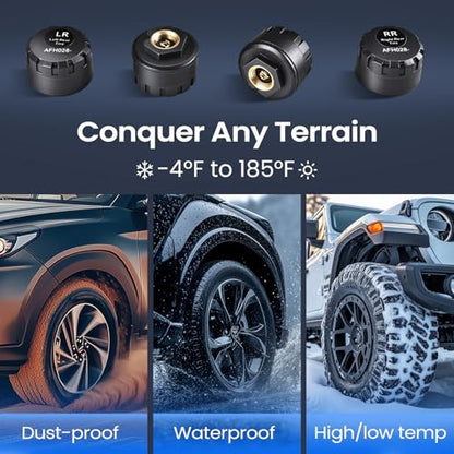 Wireless Solar TPMS with 4 Sensors & Color Display