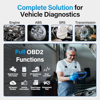 OBD2 Diagnostic Scanner with 12 Reset Functions & Battery Test