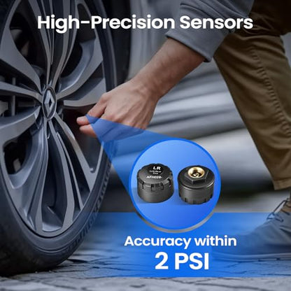 Wireless Solar TPMS with 4 Sensors & Color Display