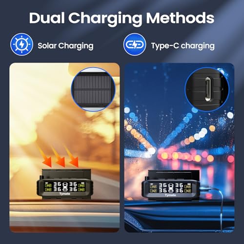 Wireless Solar TPMS with 4 Sensors & Color Display