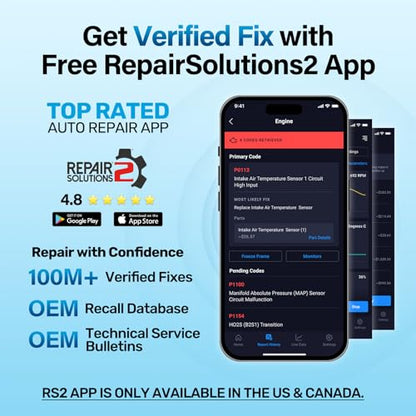 OBD2 Diagnostic Scanner with 12 Reset Functions & Battery Test