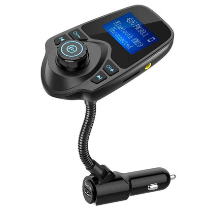 Car Bluetooth FM Transmitter with Hands-Free Calling & USB Charging