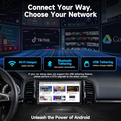 7" Android Car Stereo with Wireless CarPlay, Android Auto & Backup Camera