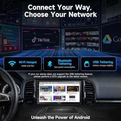 7" Android Car Stereo with Wireless CarPlay, Android Auto & Backup Camera