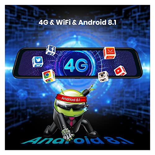 12" Android Mirror Dash Cam with Dual 1080P Recording & ADAS