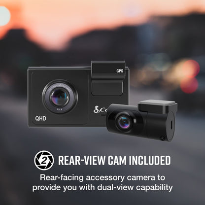 Dual Quad HD Dash Cam with GPS, WiFi & 24/7 Parking Protection