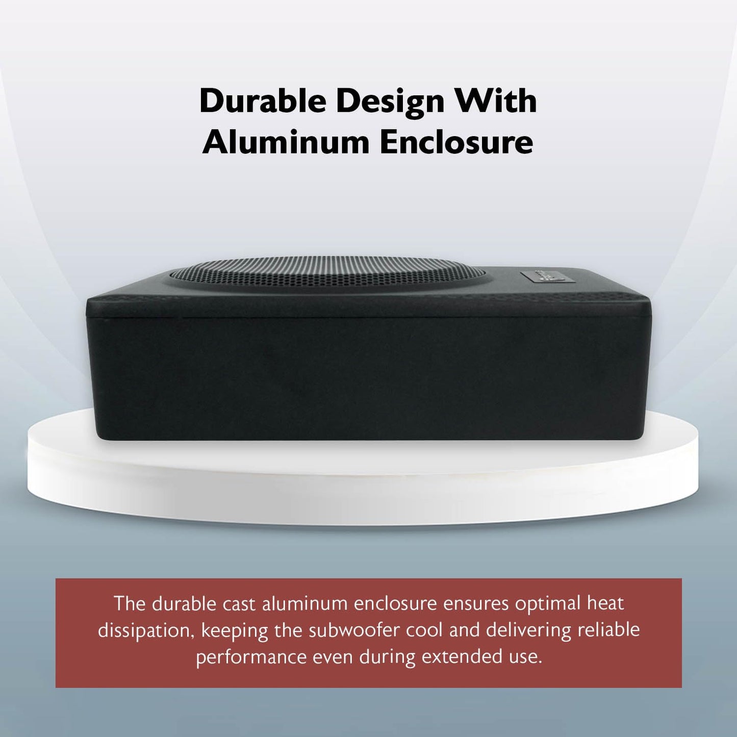 Slim Under-Seat Powered Subwoofer with Built-In Amplifier