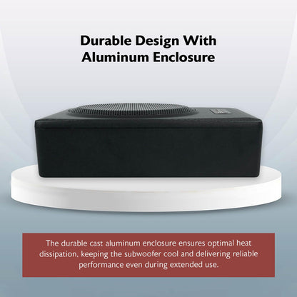 Slim Under-Seat Powered Subwoofer with Built-In Amplifier