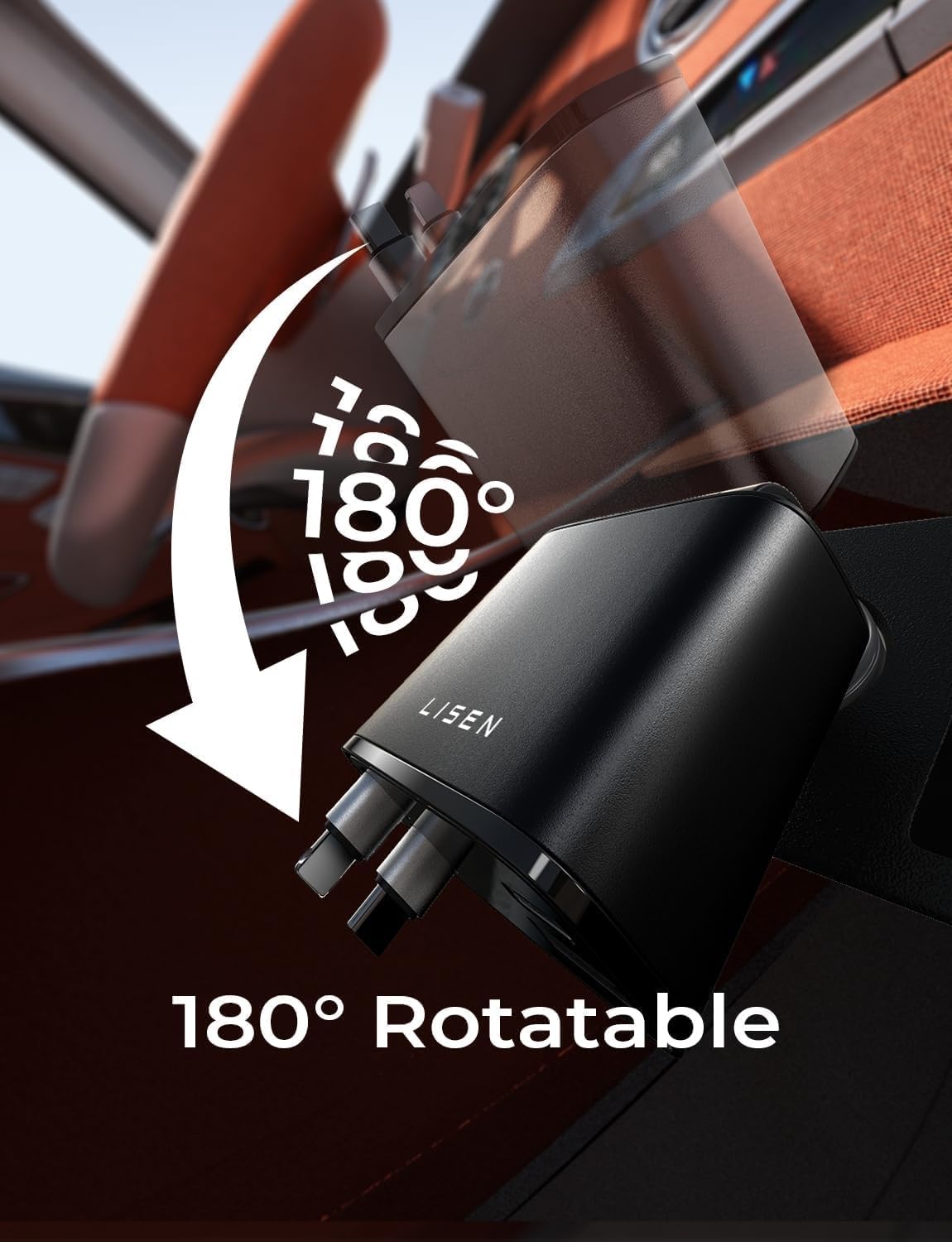 84W Retractable USB-C Car Charger with Fast Charging