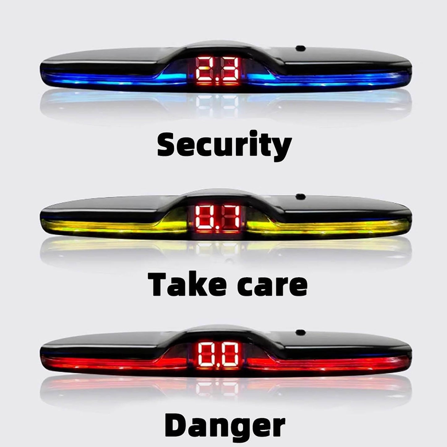 4-Sensor Rear Parking Radar System with LED Distance Display