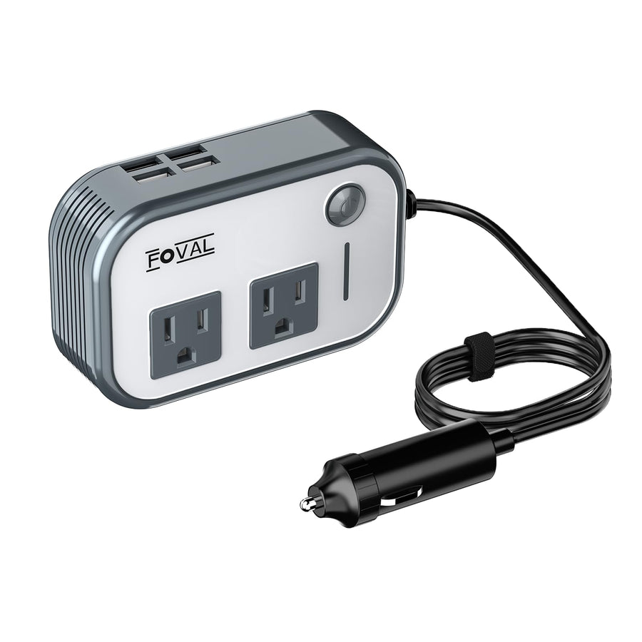 200W Car Power Inverter with 4 USB Ports & 110V AC Outlet