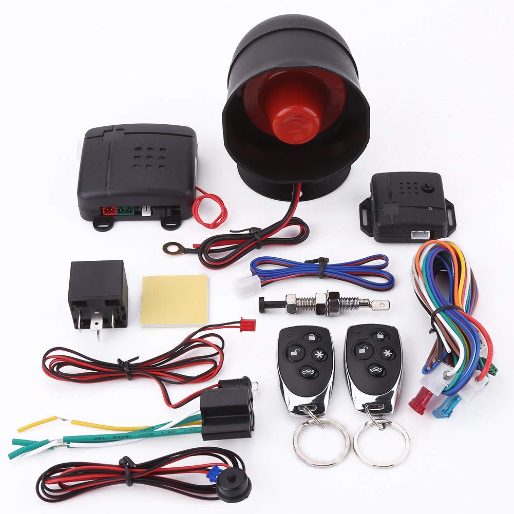 Car Security Alarm System with Shock Sensor & Keyless Entry