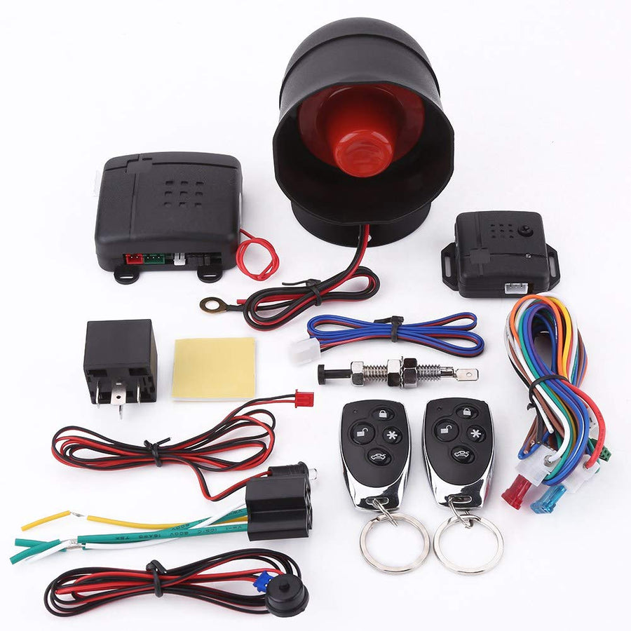 Car Security Alarm System with Shock Sensor & Keyless Entry