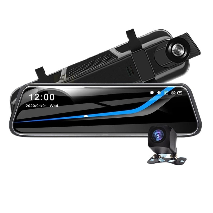 10" IPS Mirror Dash Cam with Dual Lens Full HD Recording