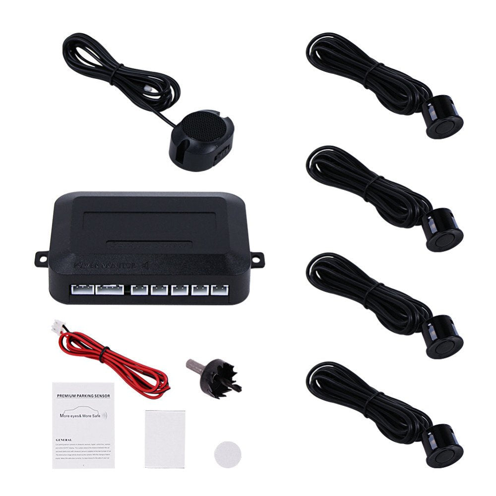 4-Pack Waterproof Car Reverse Parking Sensor System with Buzzer