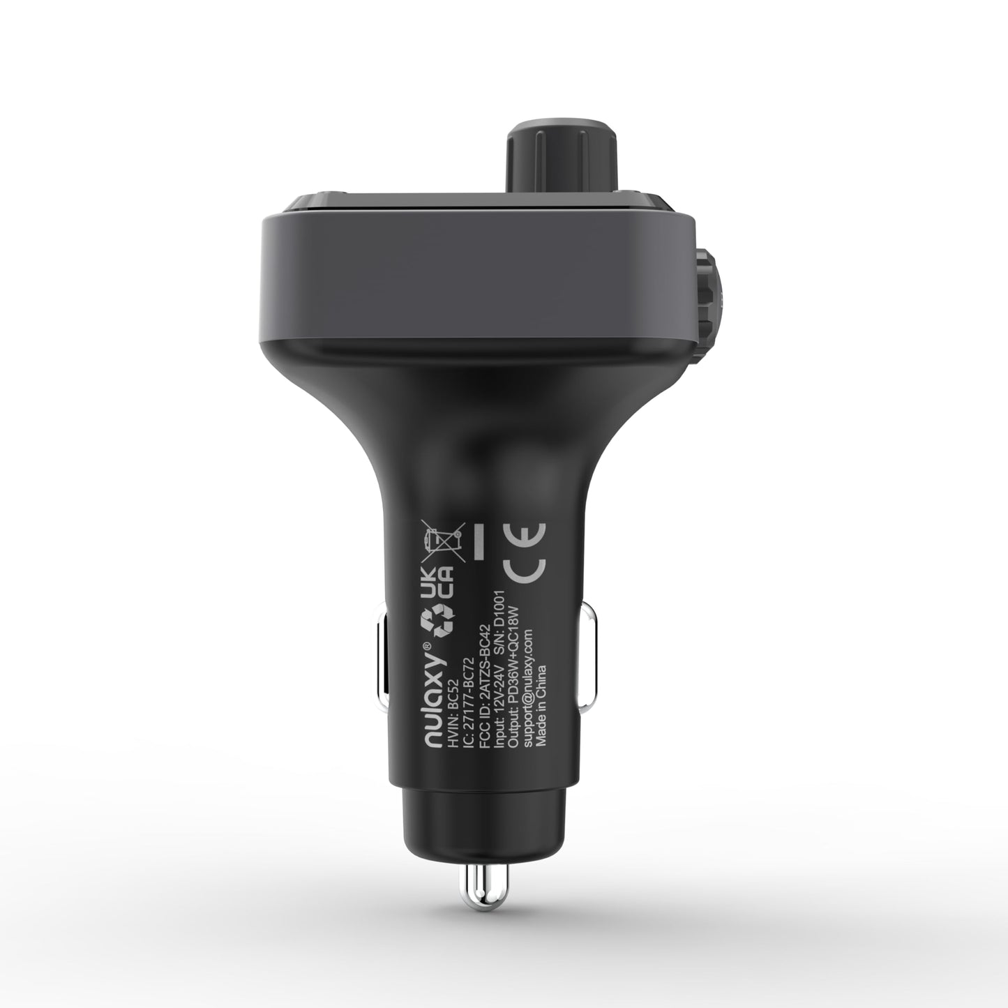54W Bluetooth Car Adapter with 4 Ports, FM Transmitter & Hands-Free Calling