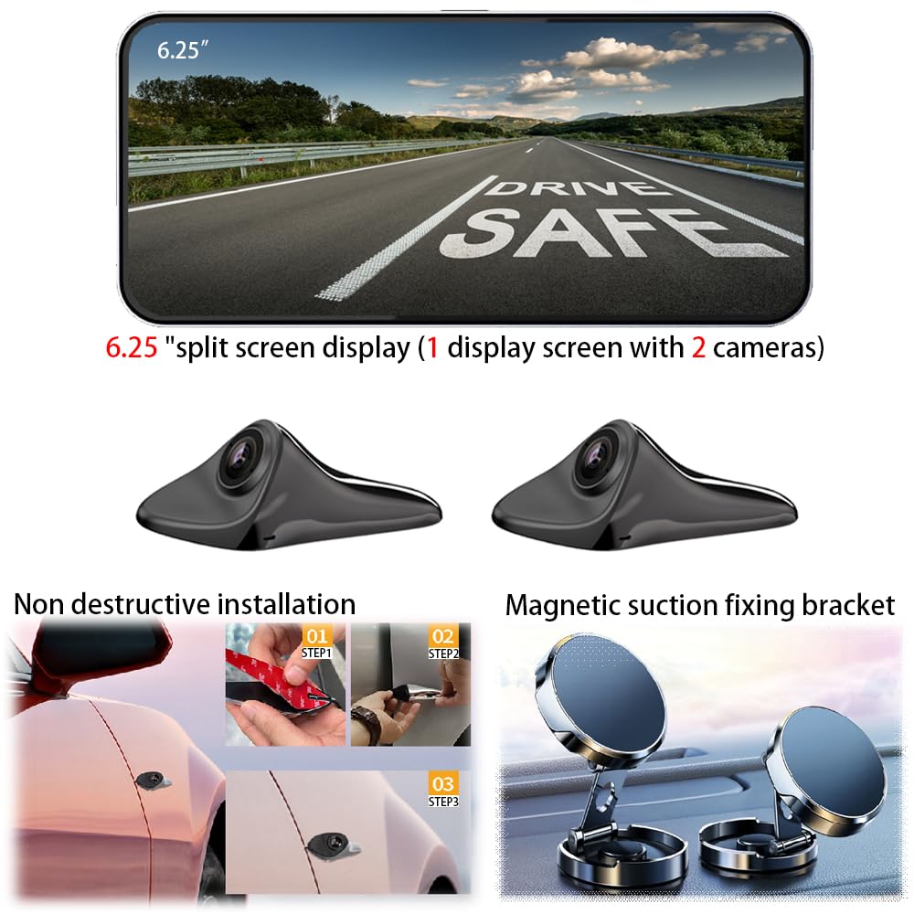 6.25" Blind Spot Monitoring System with Dual Side Cameras