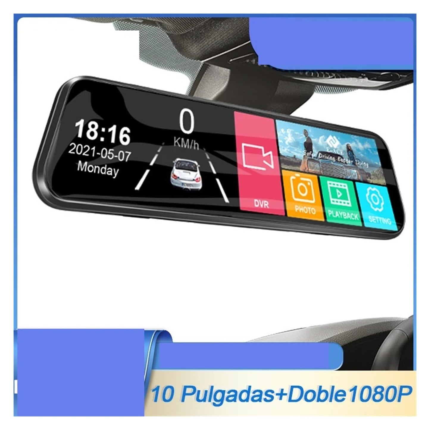 10" Front & Rear Dash Cam with 1080P Recording, Night Vision & Parking Monitor