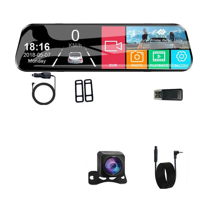 10" Front & Rear Dash Cam with 1080P Recording, Night Vision & Parking Monitor