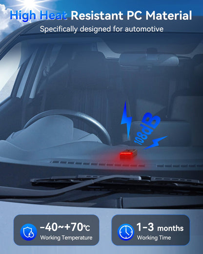 108dB Car Anti-Theft Alarm System with Vibration Sensor & Remote