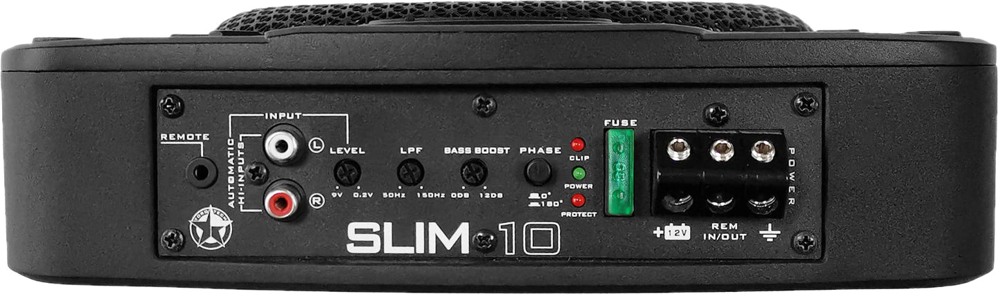 10" Slim Under-Seat Active Subwoofer with 300W RMS Amplifier