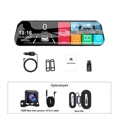 10" Front & Rear Dash Cam with 1080P Recording, Night Vision & Parking Monitor