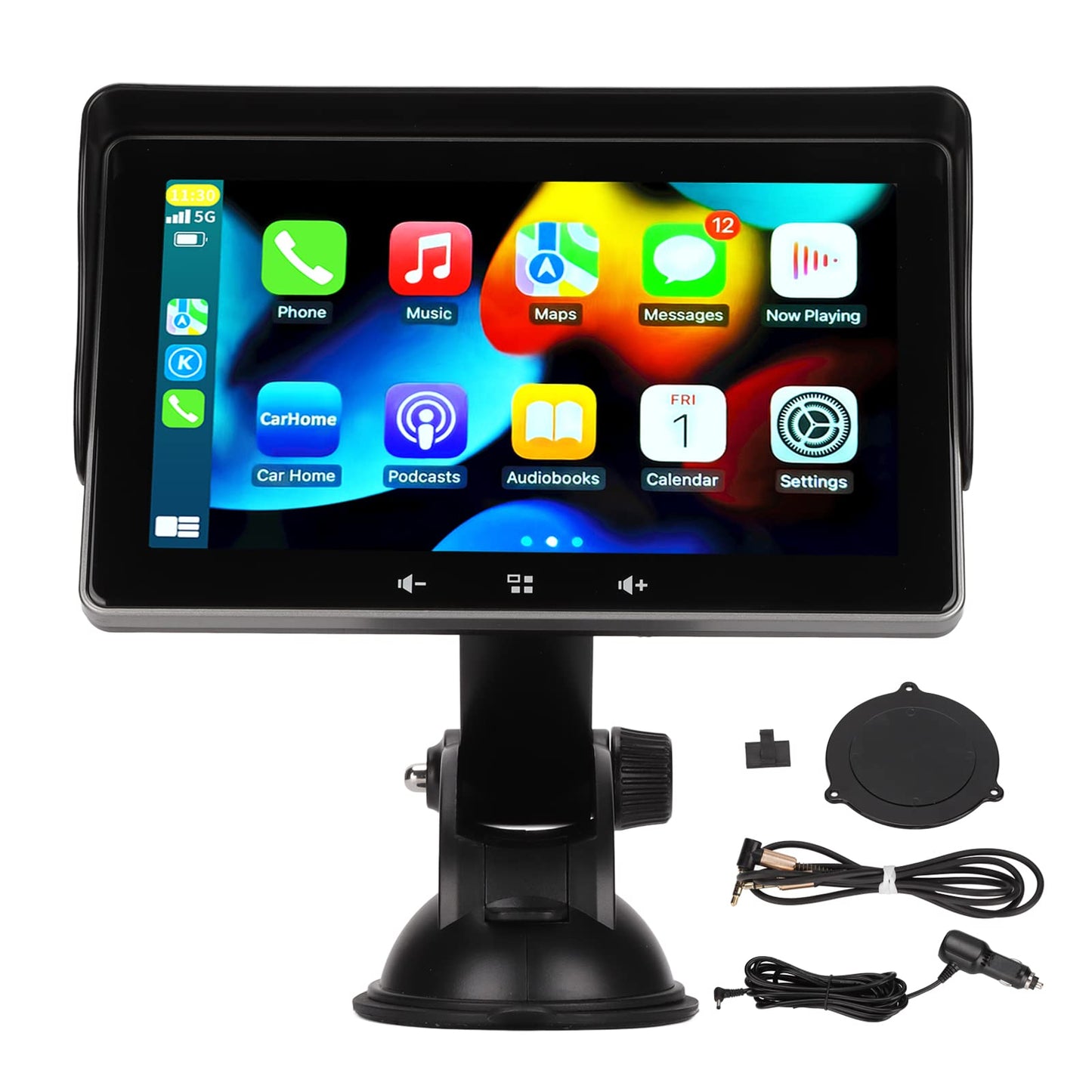 7" Portable Car Stereo with IPS Display and Sun Visor Mount