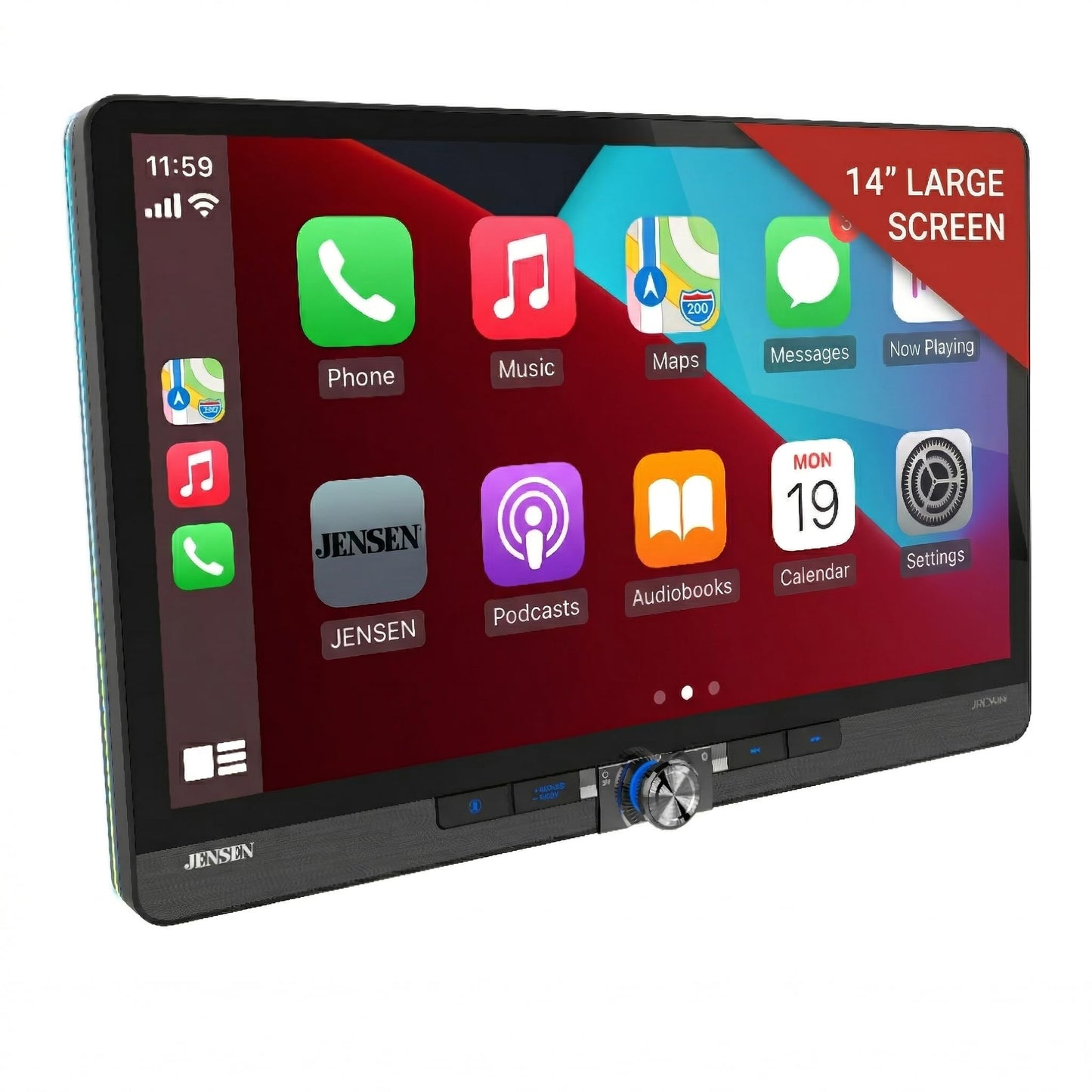 14" Touchscreen Car Stereo with Wireless CarPlay, Android Auto & Backup Camera