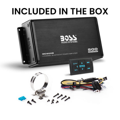 4-Channel 500W Car/ATV/UTV Amplifier with Bluetooth & Weatherproof Design