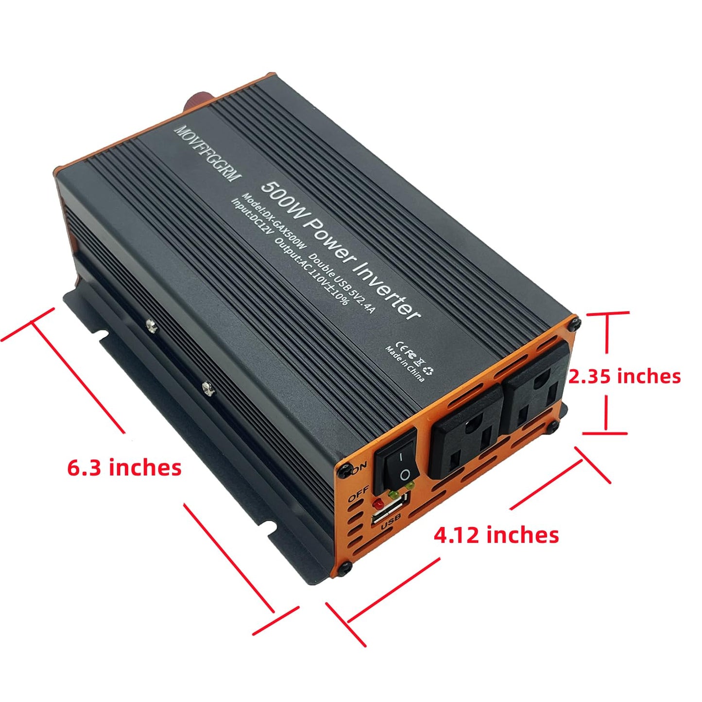 3000W Car Power Inverter with 3 AC Outlets & USB Charging Port