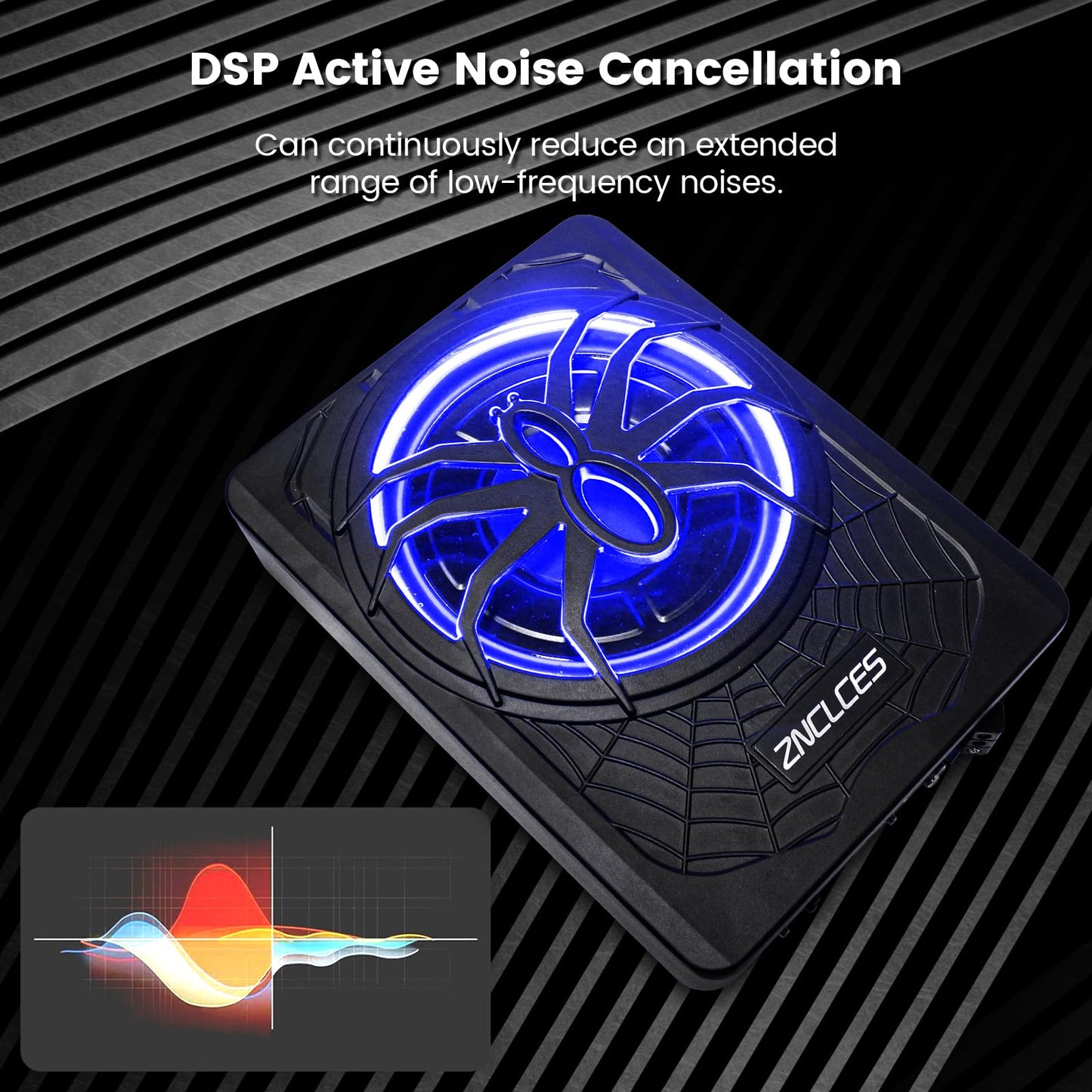10" Slim Under-Seat Powered Car Subwoofer with Built-In Amplifier