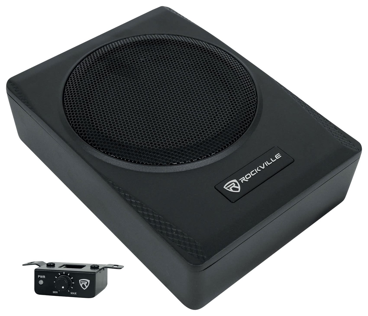 Slim Under-Seat Powered Subwoofer with Built-In Amplifier