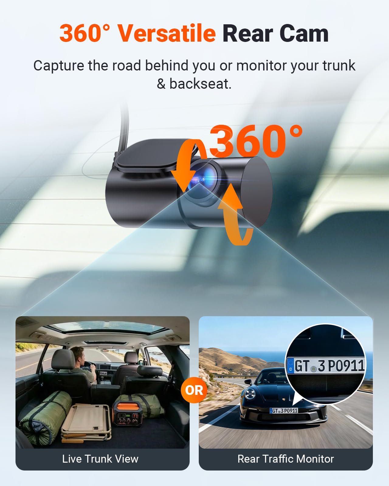 3-Channel 4K Dash Cam with STARVIS 2, GPS, WiFi & Parking Mode