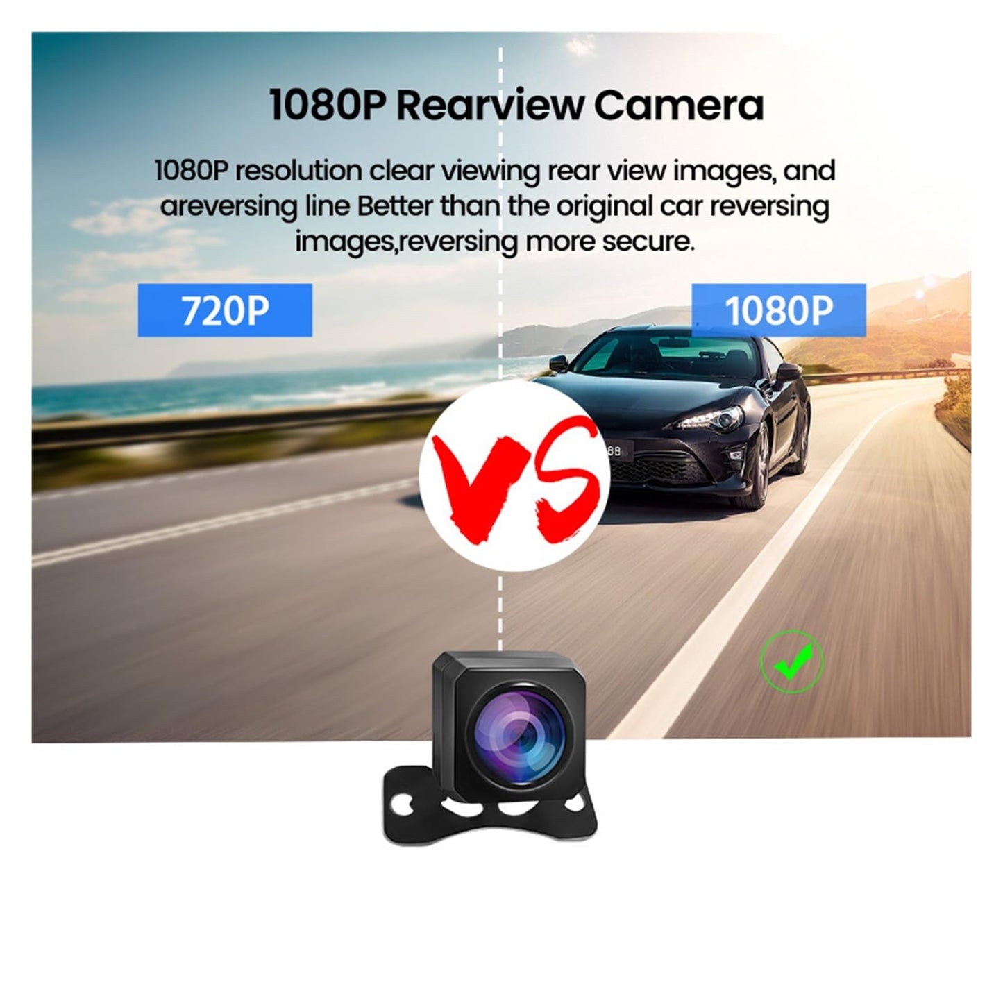10" Front & Rear Dash Cam with 1080P Recording, Night Vision & Parking Monitor