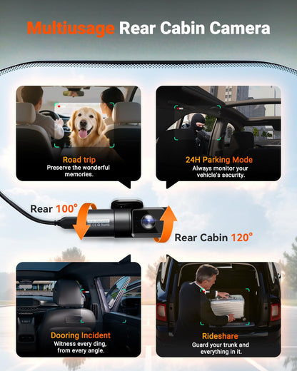 4-Channel 360° WiFi Dash Cam with STARVIS 2, GPS & Parking Mode