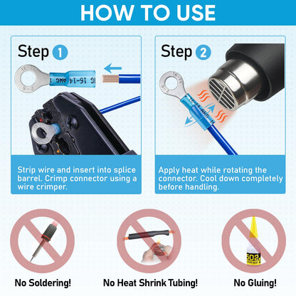 Waterproof Heat Shrink Wire Connector Kit for Automotive & Marine