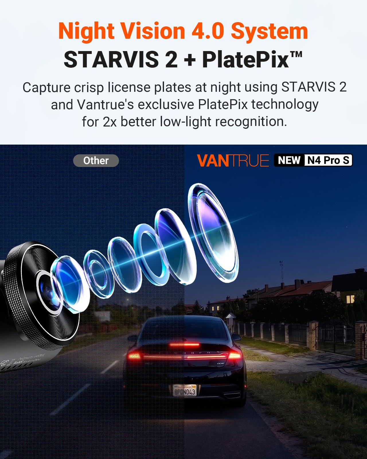 3-Channel 4K Dash Cam with STARVIS 2, GPS, WiFi & Parking Mode