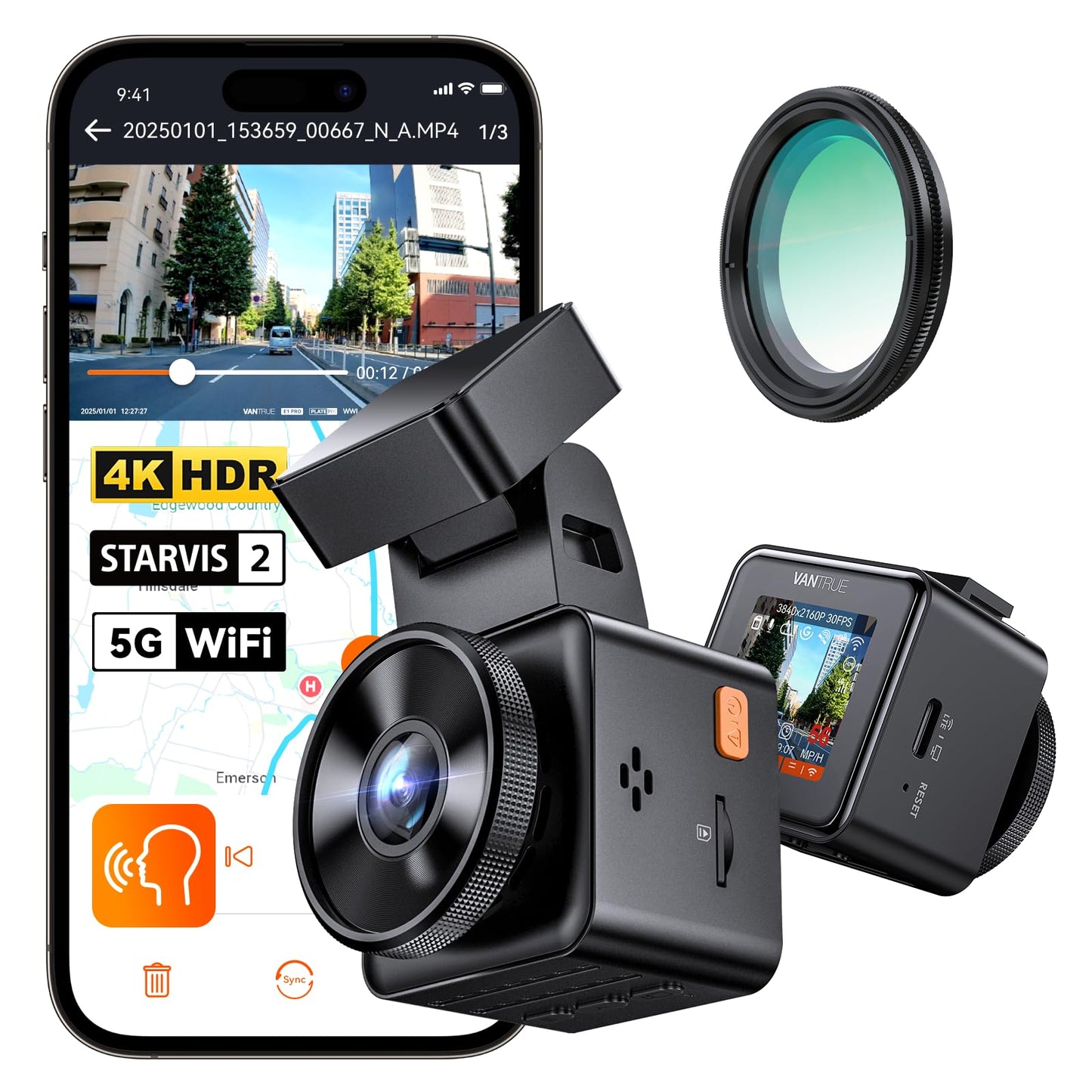 Vantrue E1 Pro 4K Mini Front Dash Cam