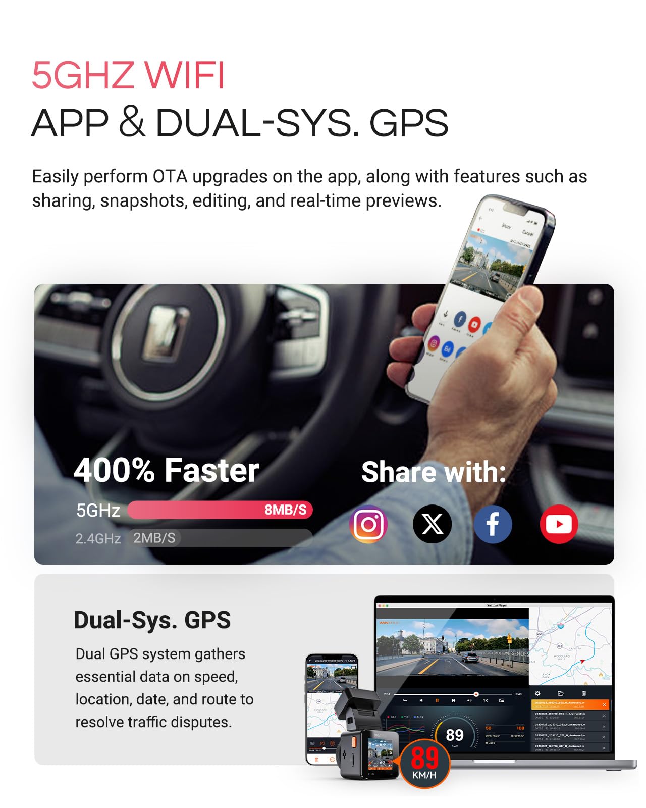 Vantrue E1 Pro 4K Mini Front Dash Cam