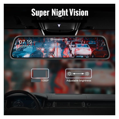 10" Front & Rear Dash Cam with 1080P Recording, Night Vision & Parking Monitor