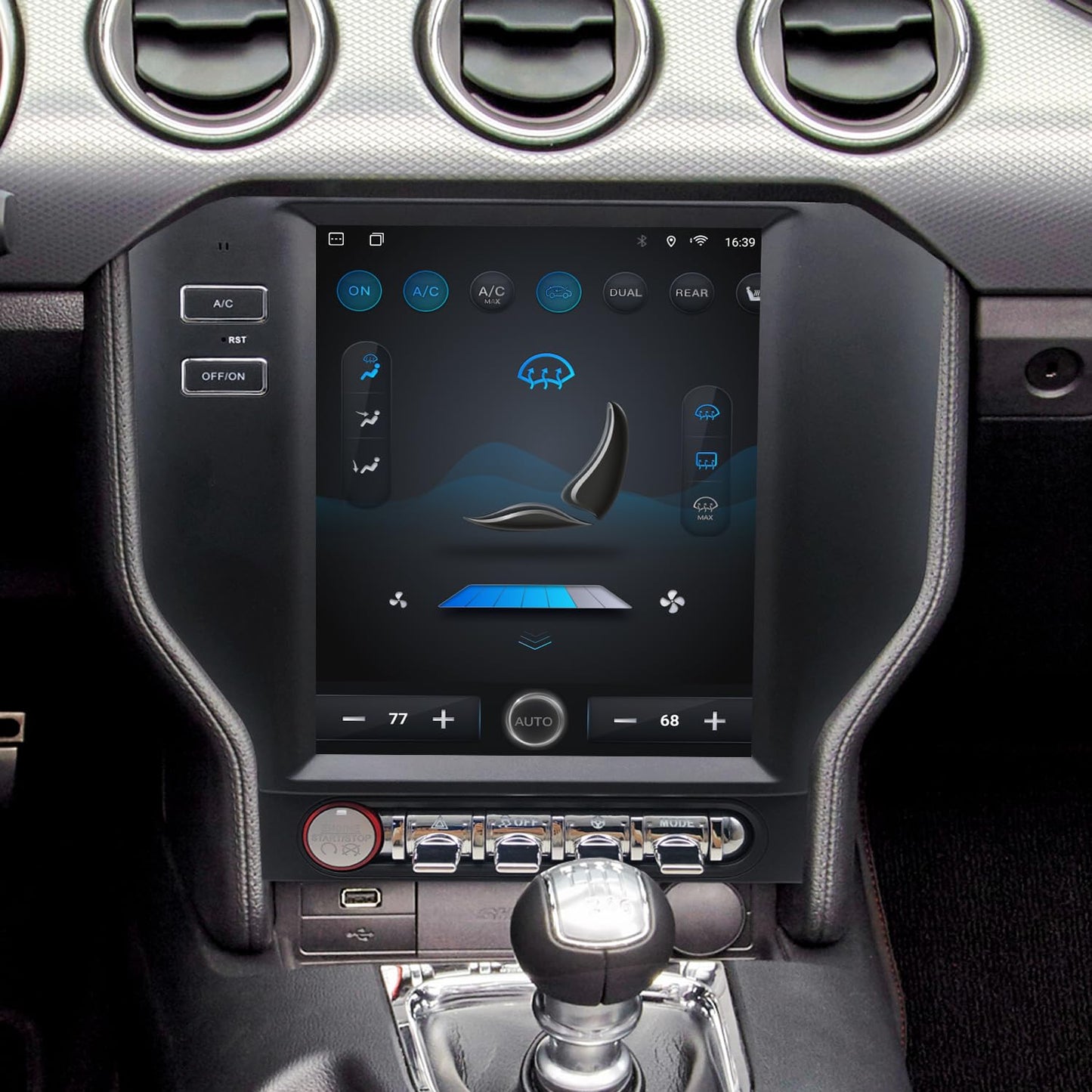 Android Touchscreen Head Unit for 2015–2023 Mustang with CarPlay & Android Auto
