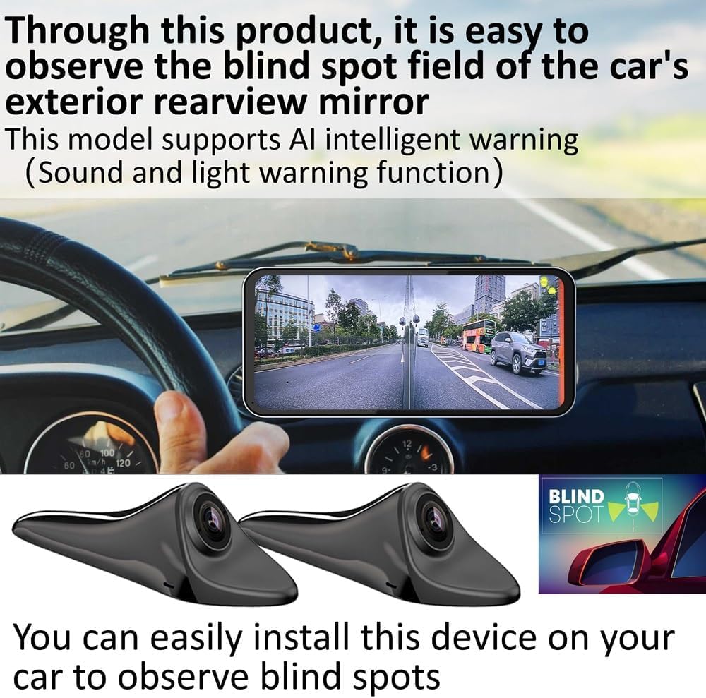 AI Blind Spot Monitoring System with Camera & Display