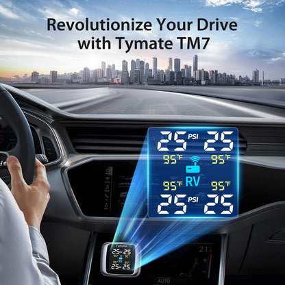 Wireless Tire Pressure Monitoring System with 4 External Sensors & Color Display