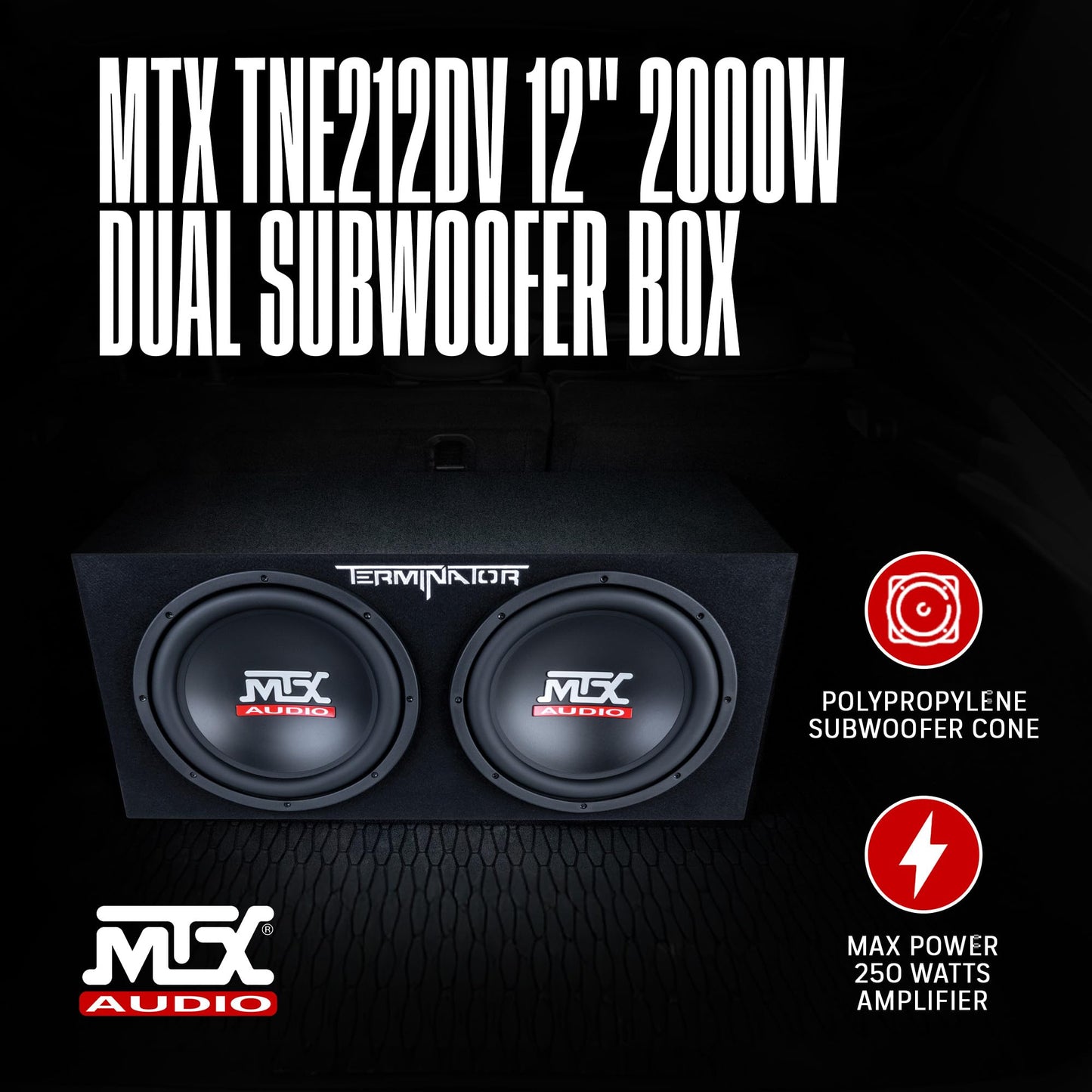 Loaded Car Subwoofer Enclosure System, 1200W Max Power