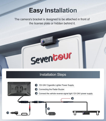 1080P Backup Camera & Parking Sensor System with 7" Monitor