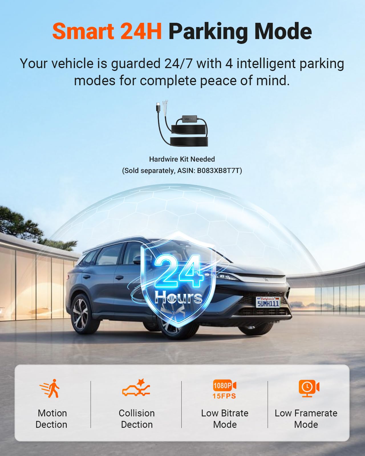 3-Channel 4K Dash Cam with STARVIS 2, GPS, WiFi & Parking Mode